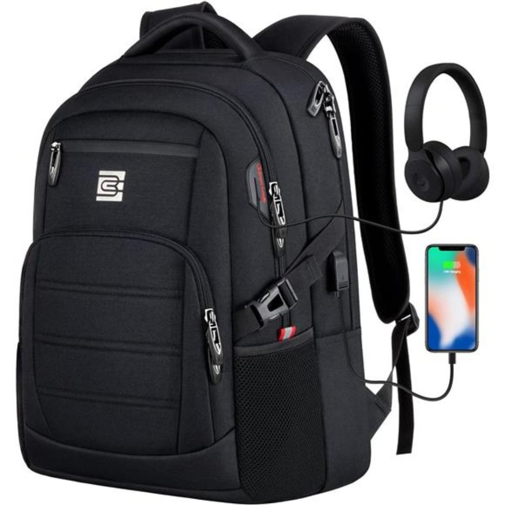 Travel Laptop Backpack, Business Water Resistant Laptop Backpack with USB Port